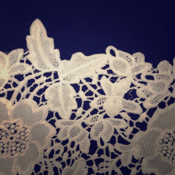 Shein Navy blue dress with white lace. - Picture 3 of 4